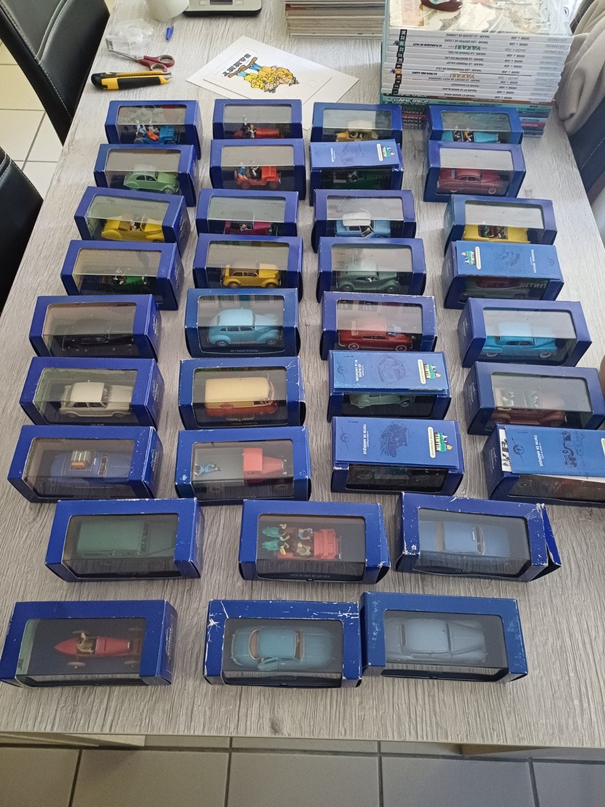 34 Kuifje-auto's 1:43, Verzamelen, Ophalen of Verzenden, Kuifje, Beeldje of Figuurtje