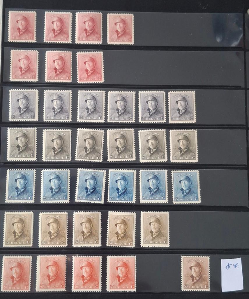 België lotje Koning Albert I met helm ( OBP 200 euro), Ophalen of Verzenden
