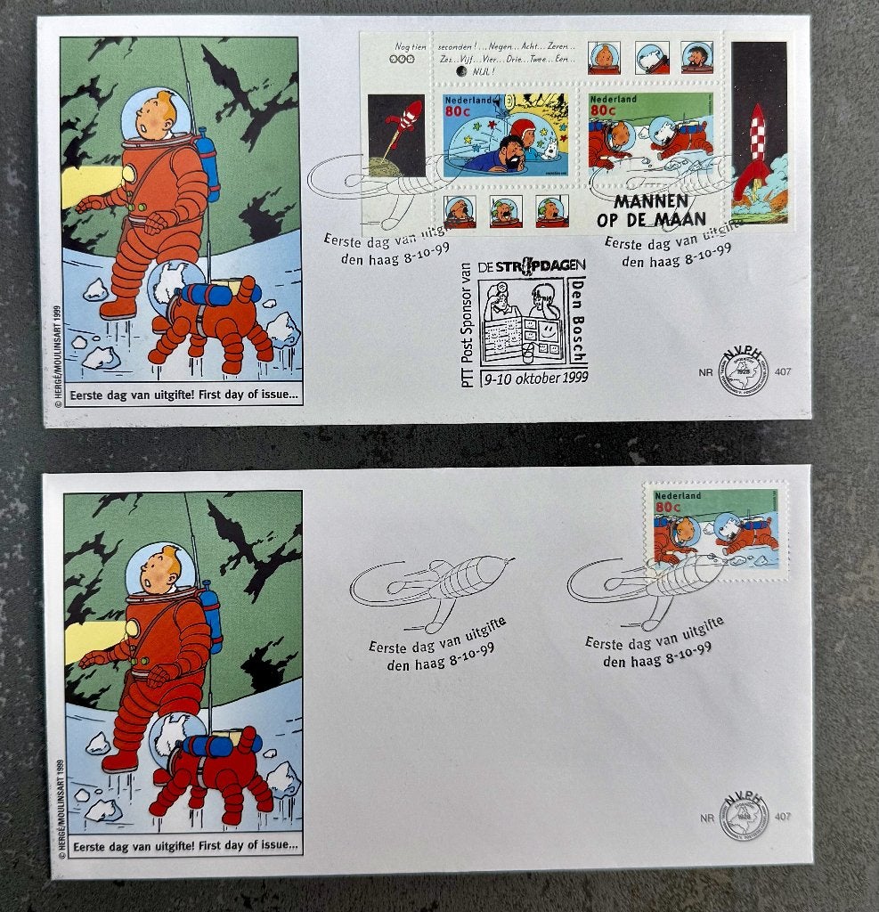 Kuifje  Tintin   Eerste dag van uitgifte - Mannen op de Maan, Ophalen of Verzenden, Kuifje, Nieuw, Plaatje, Poster of Sticker