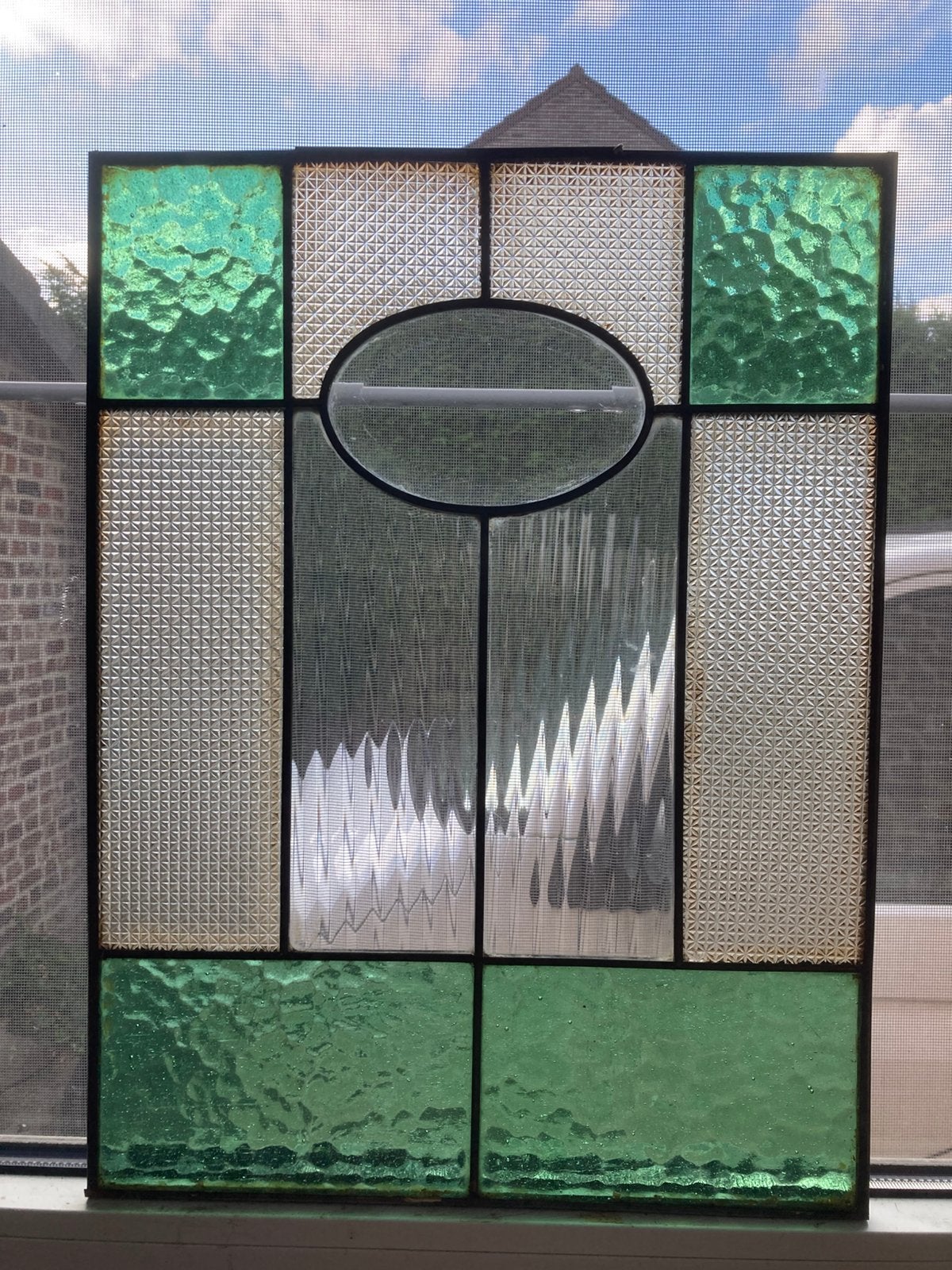 Antiek glas in lood raam, Antiek en Kunst, Ophalen of Verzenden