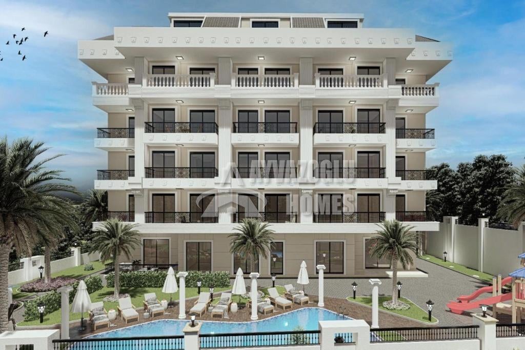 1+1 appartement in een residentie met zwembad, Immo, 55 m², 2 kamers, Turkije, Stad