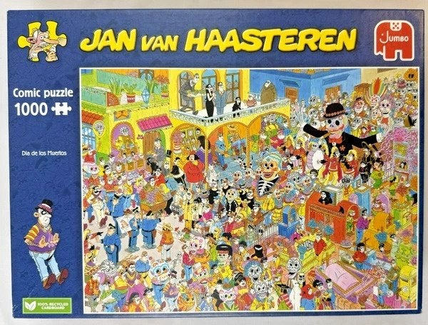 Jan van Haasteren Puzzel 1000 st Dia de los Muertos compleet, Verzenden, 500 t/m 1500 stukjes, Zo goed als nieuw, Legpuzzel