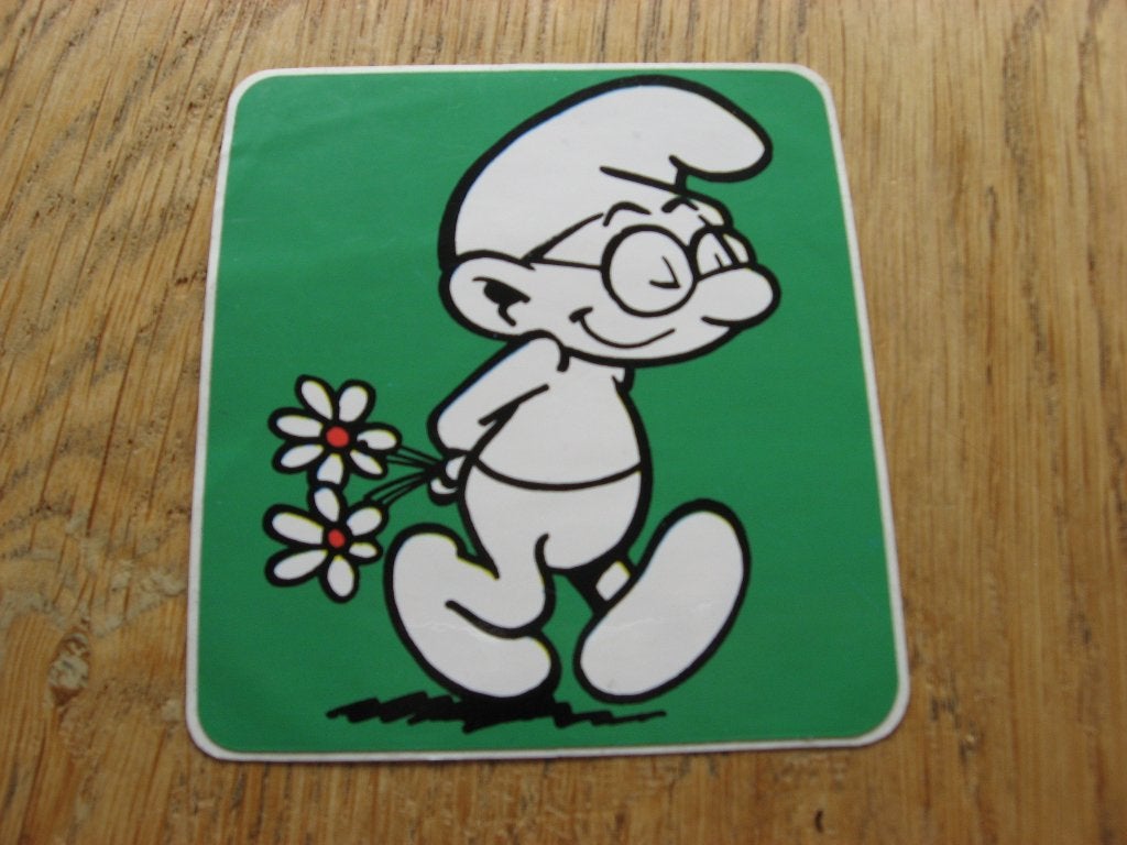 Autocollant Schtroumpfs Schtroumpfs à lunettes avec fleurs, Collections, Enlèvement ou Envoi, Schtroumpfs, Neuf, Image, Affiche ou Autocollant