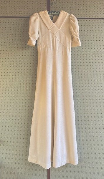 vintage lange witte jurk    maat 38, Maat 38/40 (M), Wit, Ophalen of Verzenden, Zo goed als nieuw