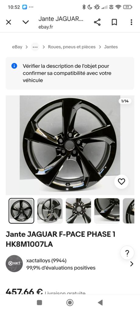 4 jantes Jaguar plus filtre à particules tapis de coffre fil, Enlèvement, Jante(s)