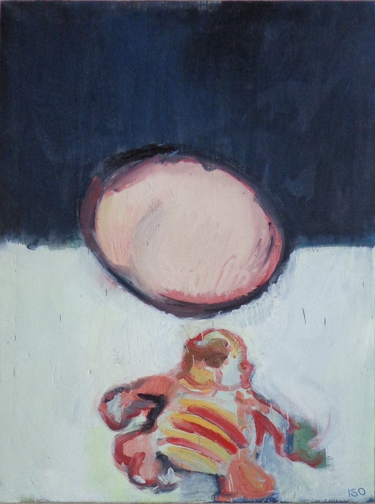 ISO / FIGURATIE / OLIEVERF DOEK / 100x75cm / SIG / CHASSIS, Antiquités & Art, Peinture à l'huile, Autres matériaux, Signé, Enlèvement