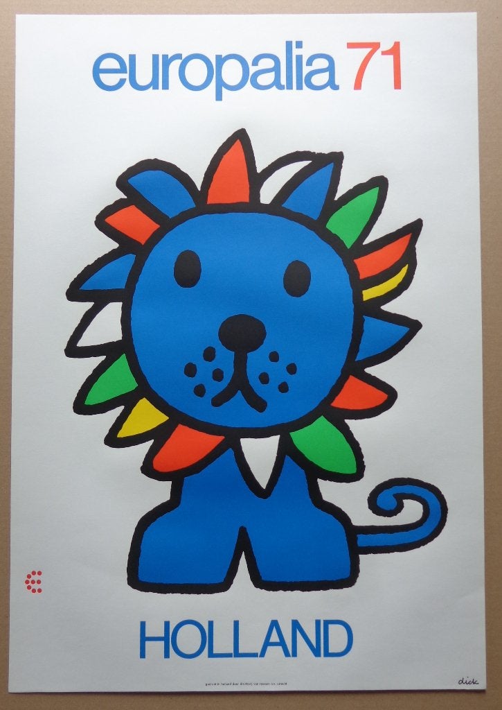 DICK BRUNA / EUROPALIA 71 HOLLAND / LITHO-AFFICHE / 65x45cm, Enlèvement ou Envoi