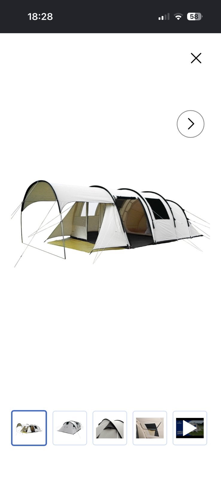 Tent voor 4 personen, Ophalen, Gebruikt, Tot en met 4