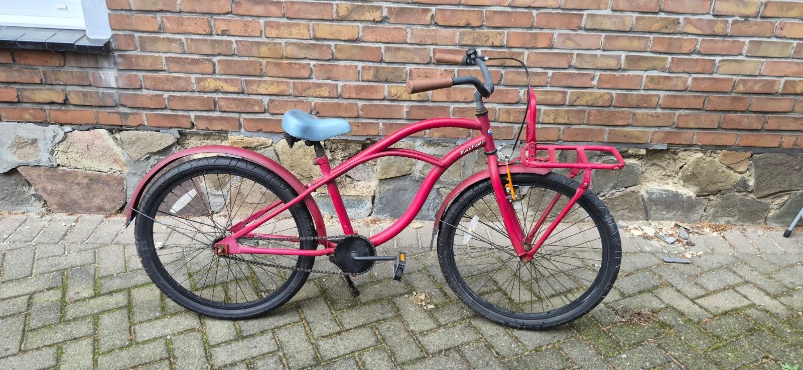 kinderfiets black fighter, Fietsen en Brommers, Ophalen, Terugtraprem, Gebruikt, Cruiser