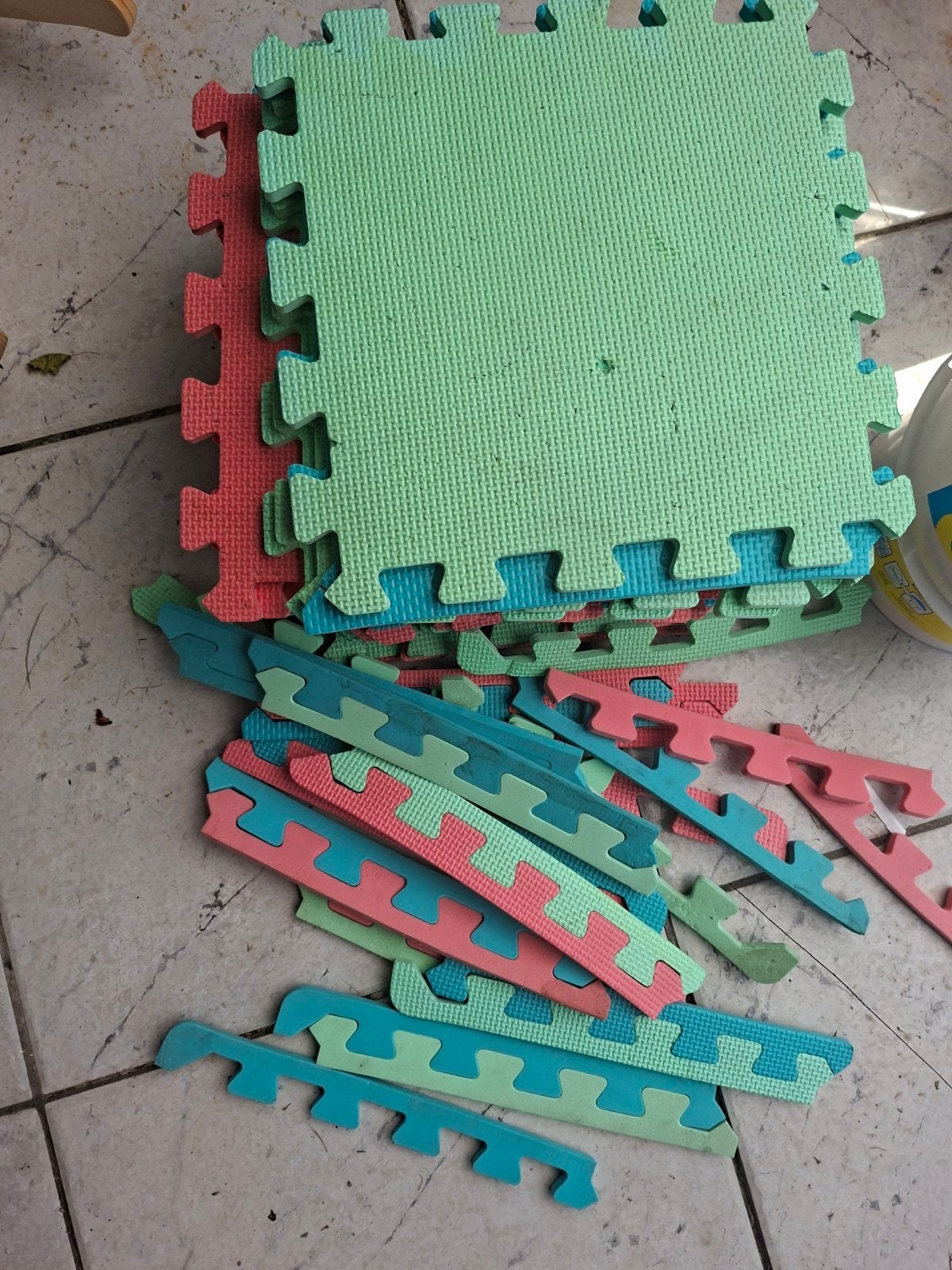 Puzzelmatstukken en verbindingen, Kinderen en Baby's, Speelgoed | Speelkleden, Ophalen, Gebruikt