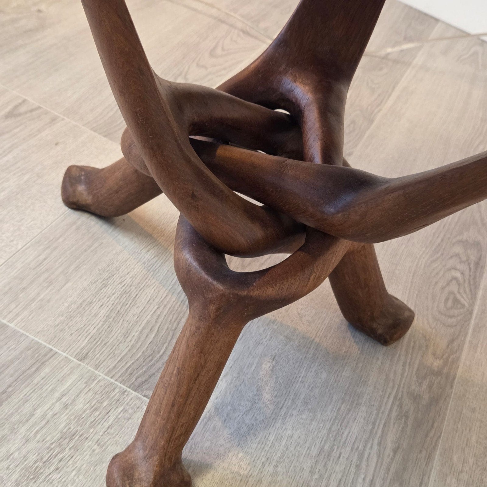 Vintage Afrikaans ronde salontafel, Antiek en Kunst, Ophalen