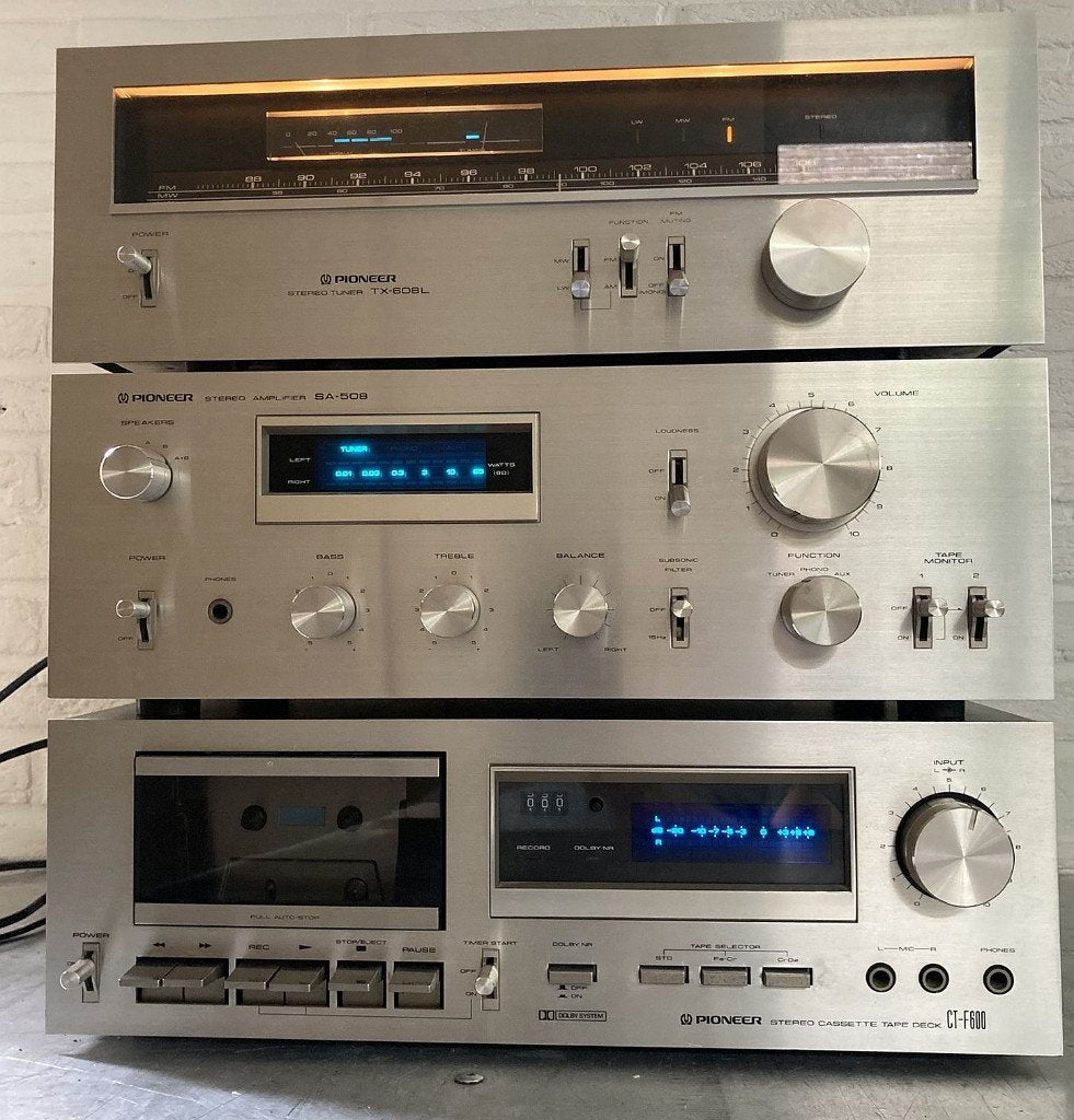Vintage Pioneer Blue Line stereo keten, Enlèvement, Composants en vrac, Deck cassettes ou Lecteur-enregistreur de cassettes, Pioneer