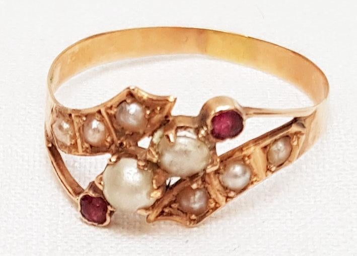 Bague ancienne , Victorien , 18 ct., Enlèvement ou Envoi, Or, Bague