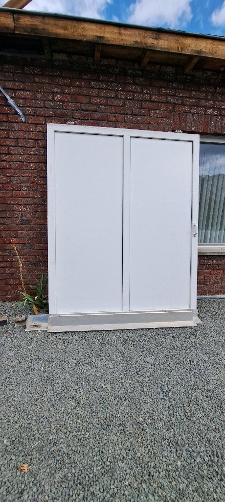 Schuifdeur, Ophalen, Kunststof, Gebruikt, 150 tot 225 cm