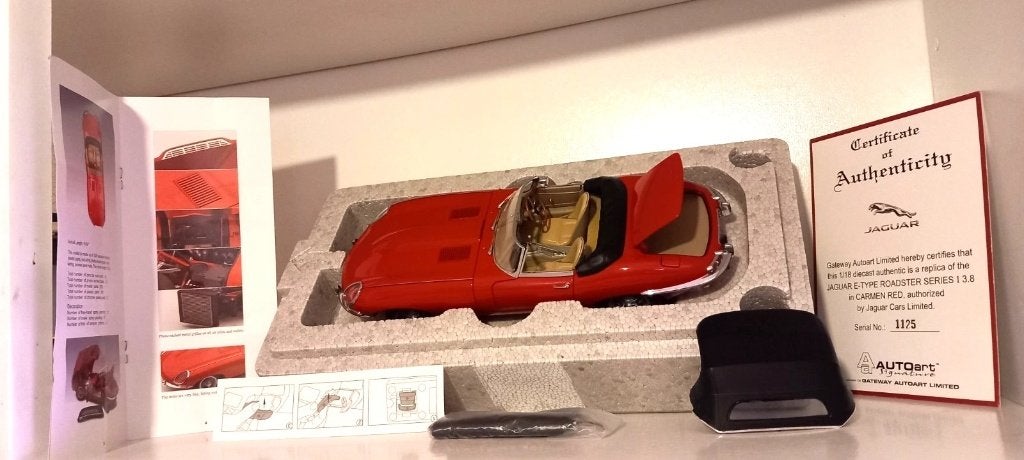1/18 JAGUAR E-Type Roadster Series-1 3.8L Carmen Red 1961, Enlèvement ou Envoi, Neuf, Voiture, Autoart