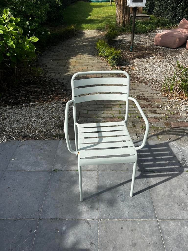 8 stoelen muntgroen, Tuin en Terras, Ophalen, Zo goed als nieuw