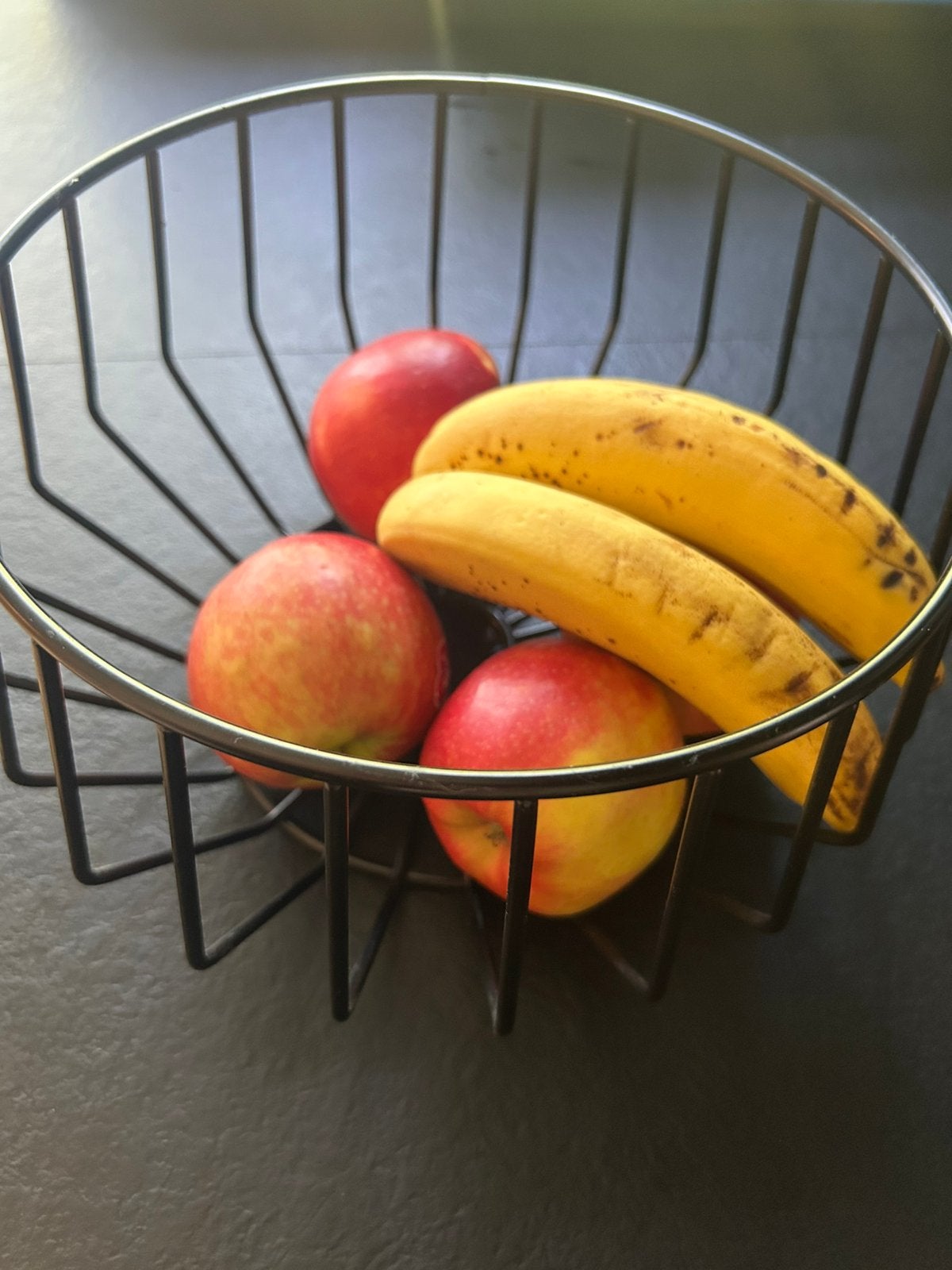 Fruitschaal mat zwart metaal, Rond, Comme neuf, Enlèvement, Métal