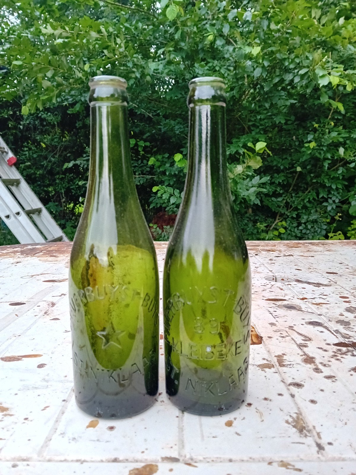 Oude vintage bierflessen Verbuyst Buys Sint Niklaas, Ophalen of Verzenden