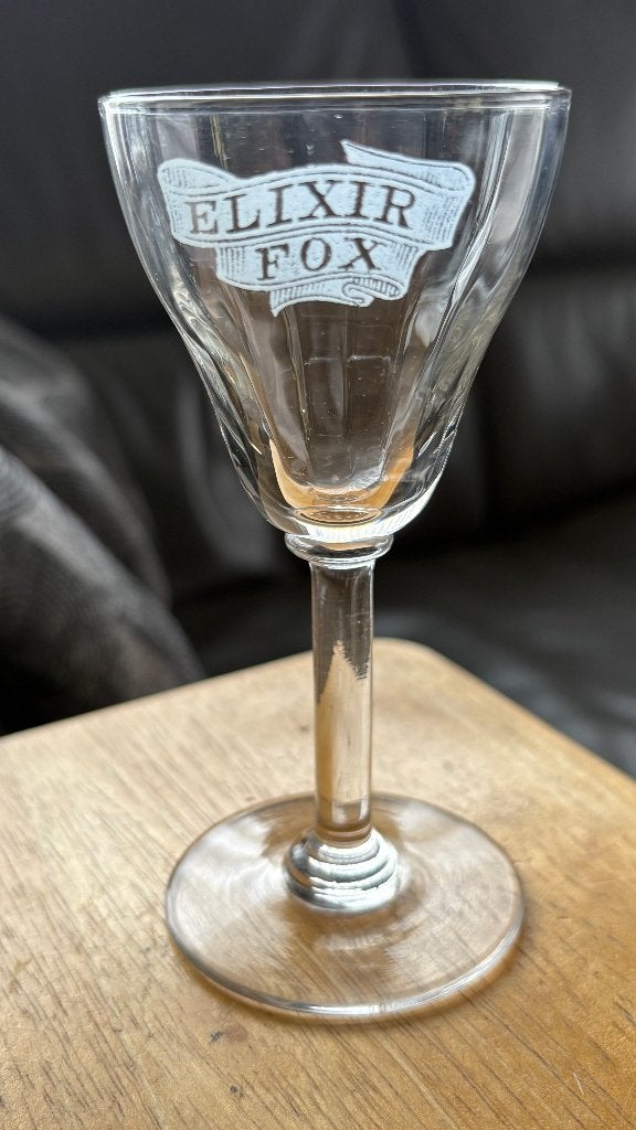 Elixir FOX  likeurglas gezuurd, Verzamelen, Ophalen of Verzenden, Zo goed als nieuw, Glas of Glazen, Overige merken