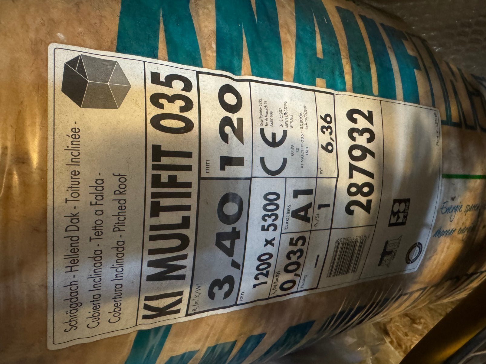 Knauf Insulation KI Multifit 035 - Isolation 120 mm, Bricolage & Construction, 15 m² ou plus, Comme neuf, Isolation des murs, 12 cm ou plus