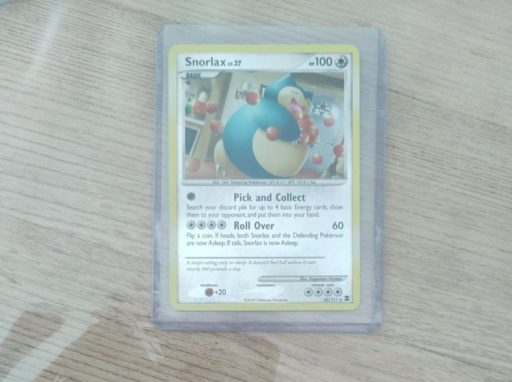 Pokémon kaart( Snorlax 33/111), Ophalen