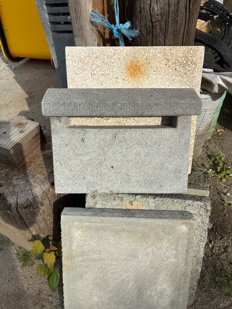 Natuursteen brievenbus, Jardin & Terrasse, Boîtes aux lettres, Encastré, Pierre, Enlèvement, Utilisé