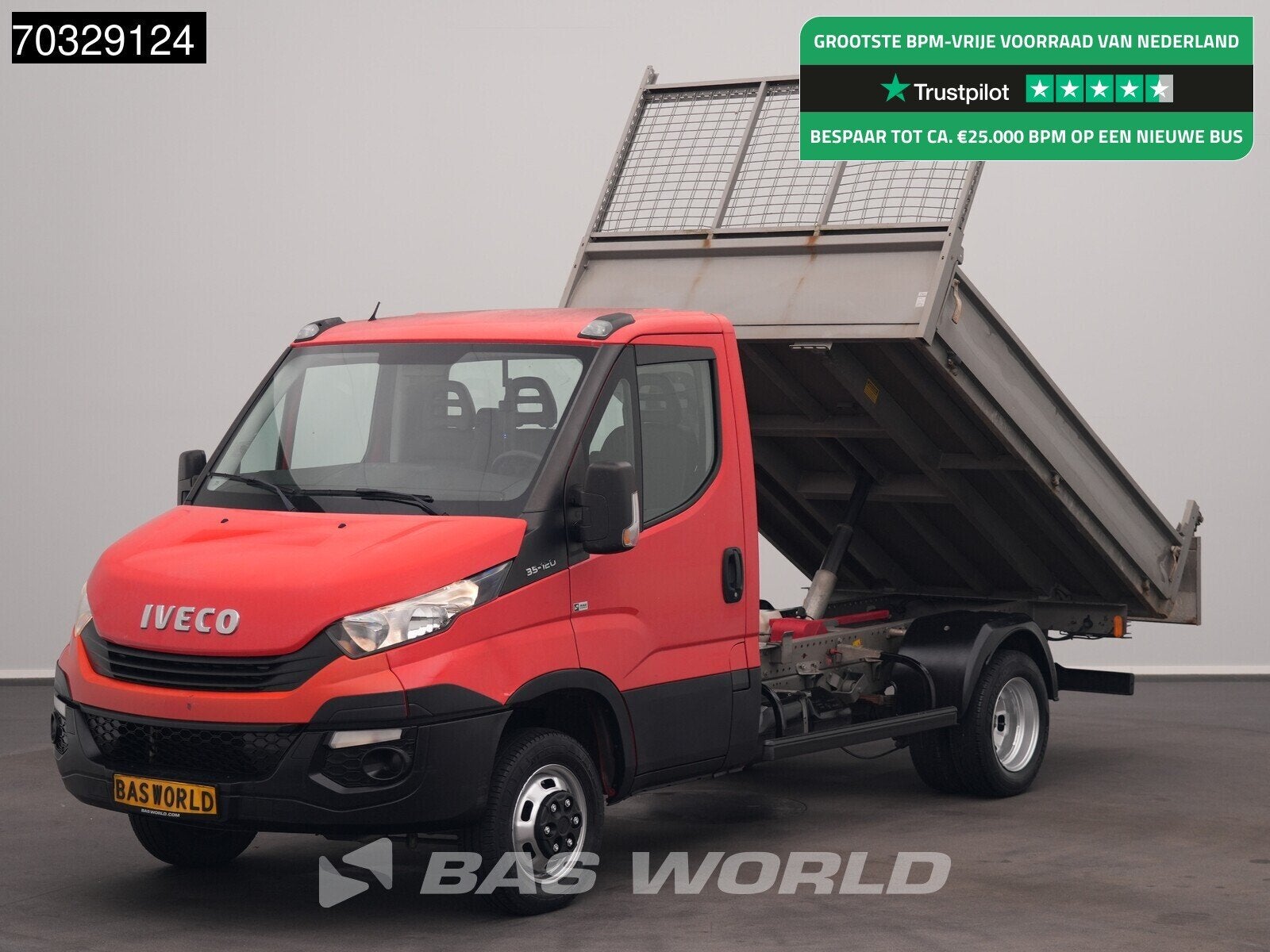 Iveco Daily 35C12 Kipper Dubbellucht 3,5t Trekhaak Airco Cru, Auto's, Bestelwagens en Lichte vracht, Gebruikt, Iveco, Leder, Bedrijf