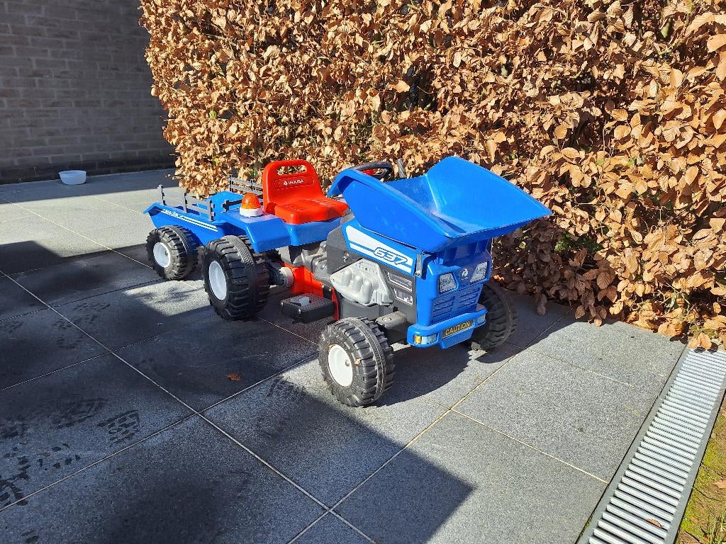 Electrische tractor met wagen, Ophalen, Zo goed als nieuw