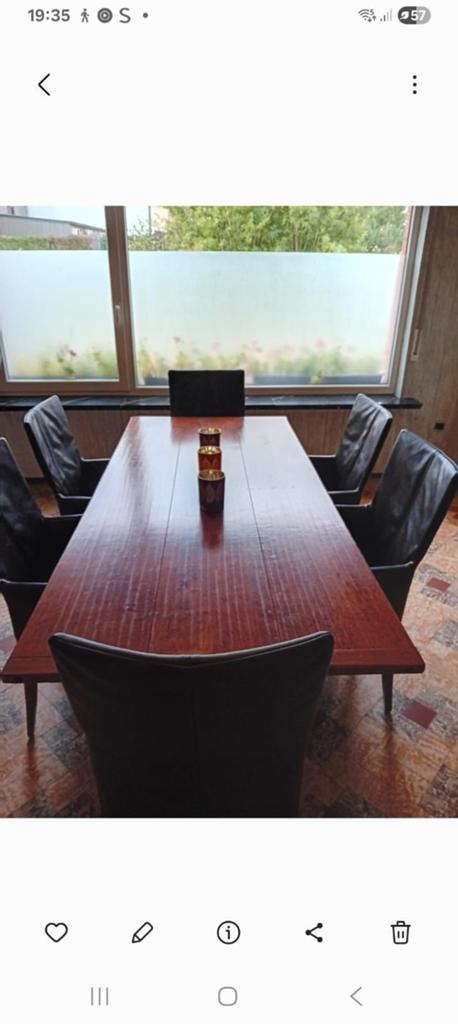 Tafel met 6stoelen in leder, Ophalen