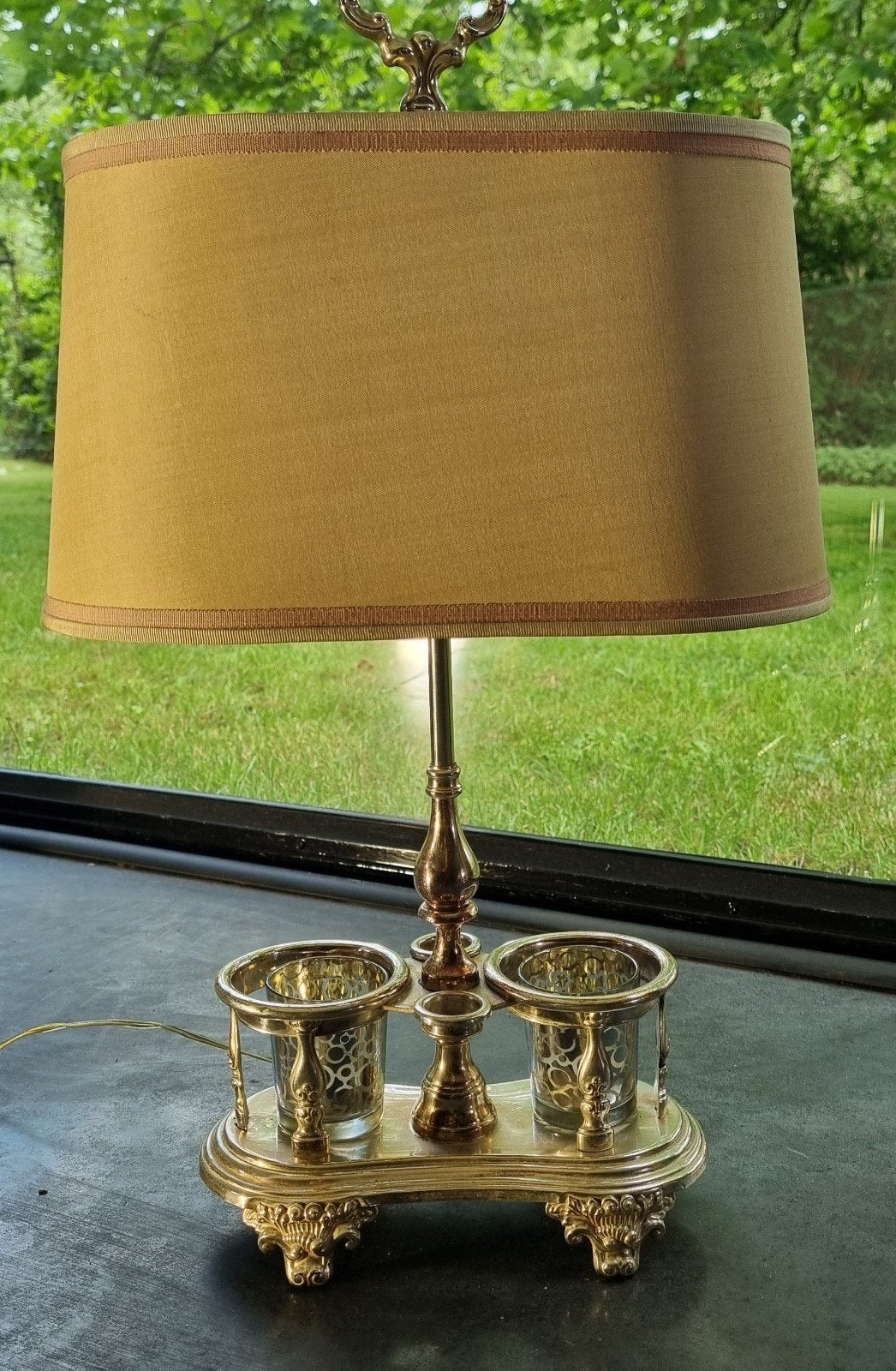 Lampe d'ambiance en métal argenté, Enlèvement