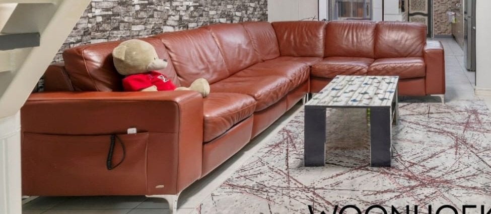 Leren L zetel met 1 elektrische relax kant, Maison & Meubles, Canapés | Salons, 250 à 300 cm, Banc d'angle, Quatre personnes ou plus