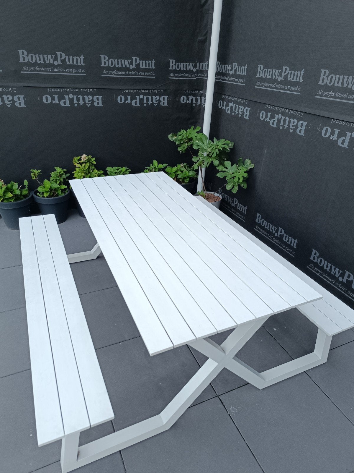 picknicktafel aluminium exterioo vinci, Tuin en Terras, Picknicktafels, Ophalen, Zo goed als nieuw, Rechthoekig, Aluminium