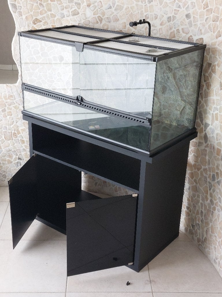 Compleet Terrarium  (90x45x50) incl. Meubel en Toebehoren, Dieren en Toebehoren, Ophalen, Gebruikt, Terrarium of Paludarium