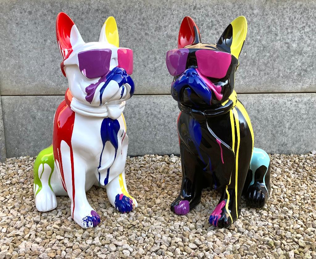Tuinbeeld Bulldog splash H60cm / Laatste stuks, Ophalen, Nieuw, Overige materialen, Dierenbeeld