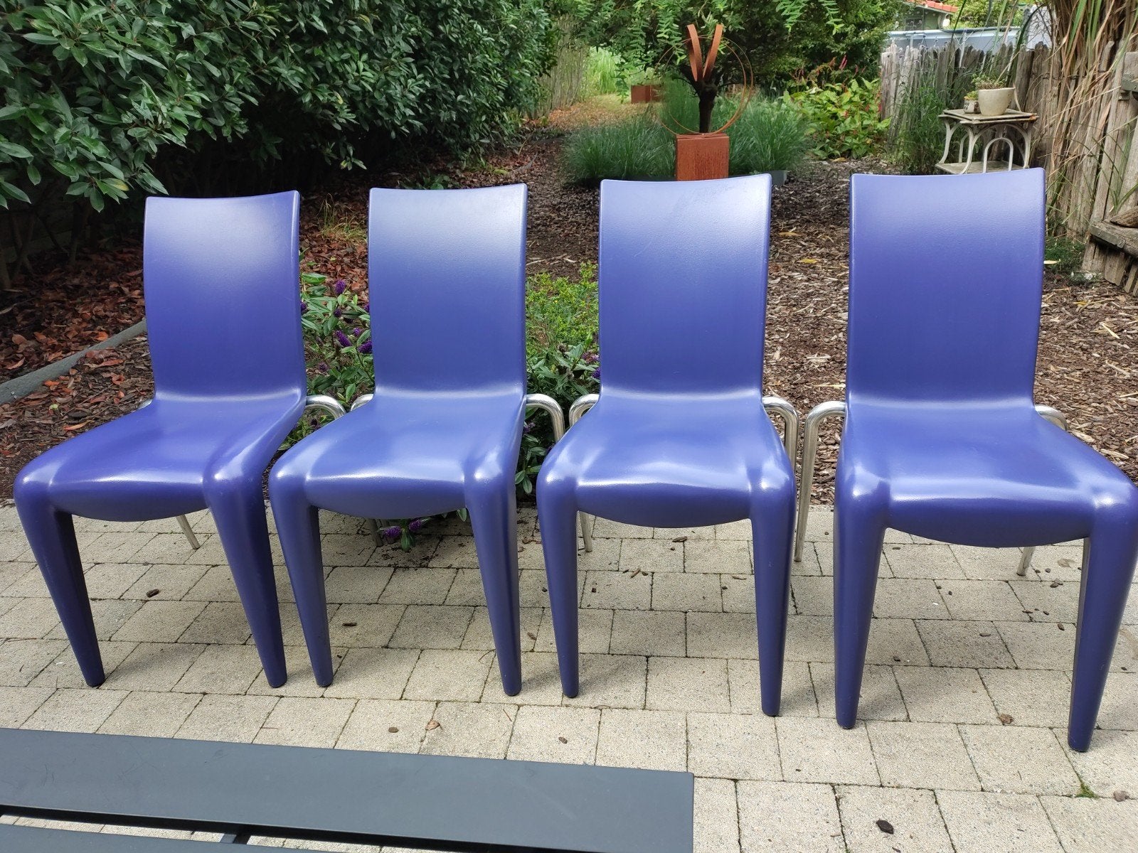 4 stoelen model Louis 20 van Philippe Starck voor Vitra, Ophalen, Blauw, Vier, Kunststof