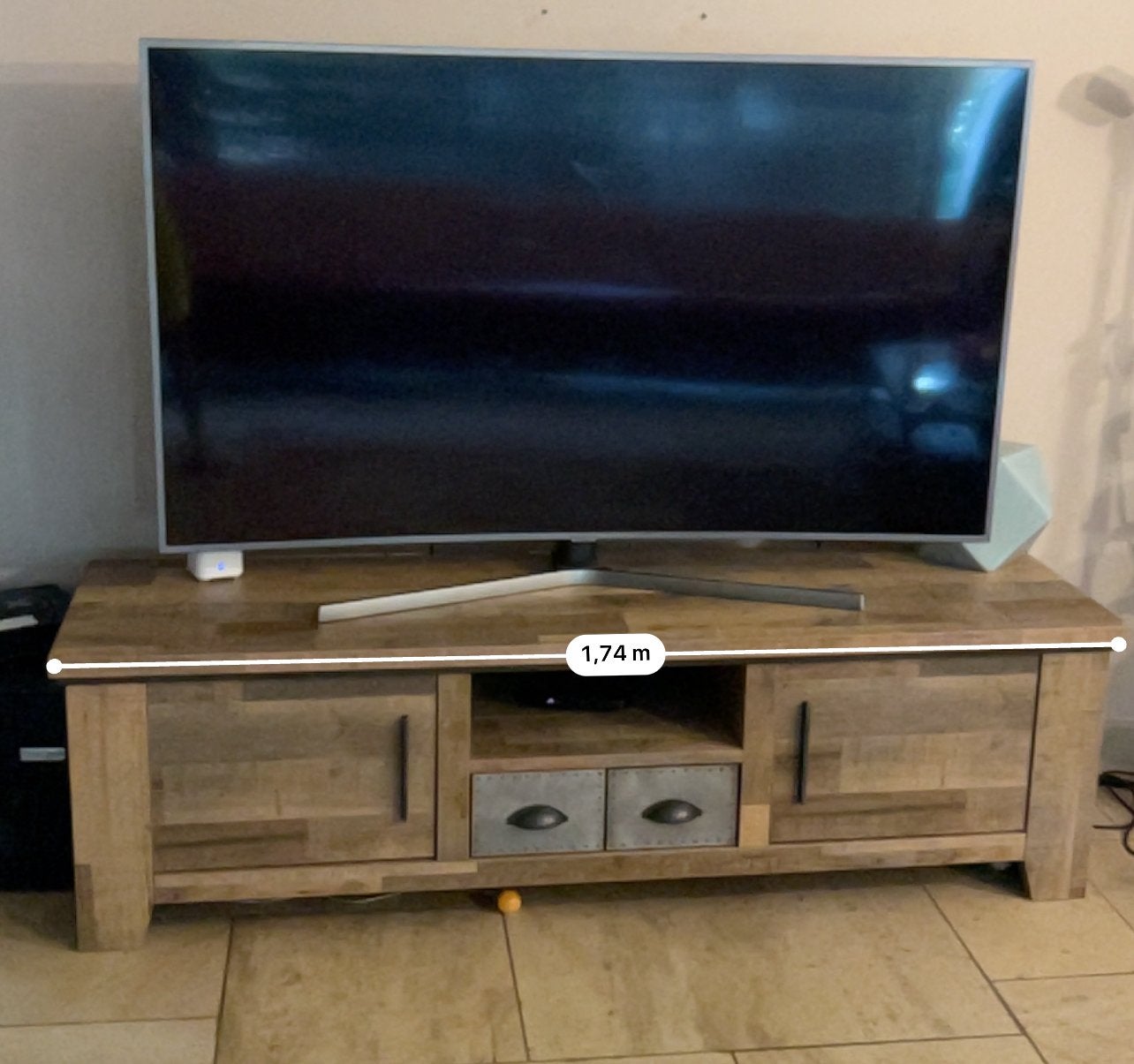 TV-meubel / Dressoir in massief houtlook – 174 cm, Ophalen, Gebruikt