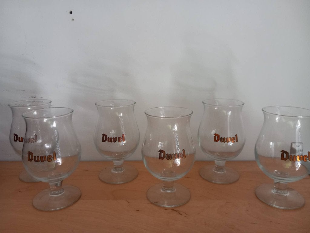 Lot de 6 verres à bière Duvel classiques – Parfait état, Enlèvement, Comme neuf, Verre ou Verres, Duvel