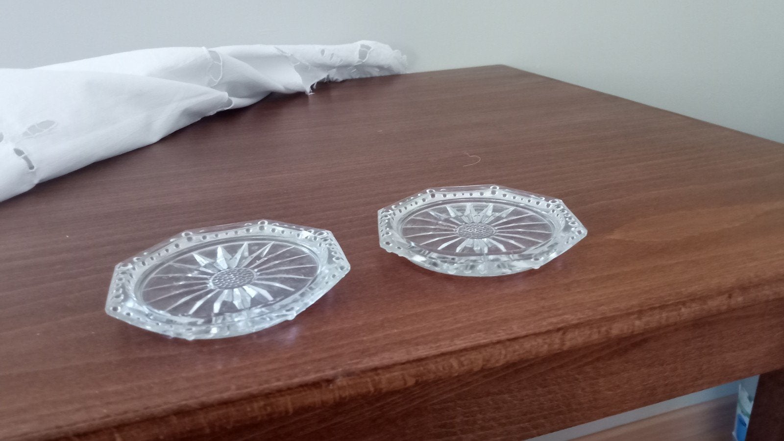 av 2 sous verres en verre transparent vinted année 70, Enlèvement ou Envoi, Comme neuf, Autres types