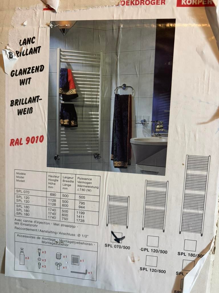 Handdoekdroger, Ophalen, 30 tot 80 cm, Radiator, Nieuw