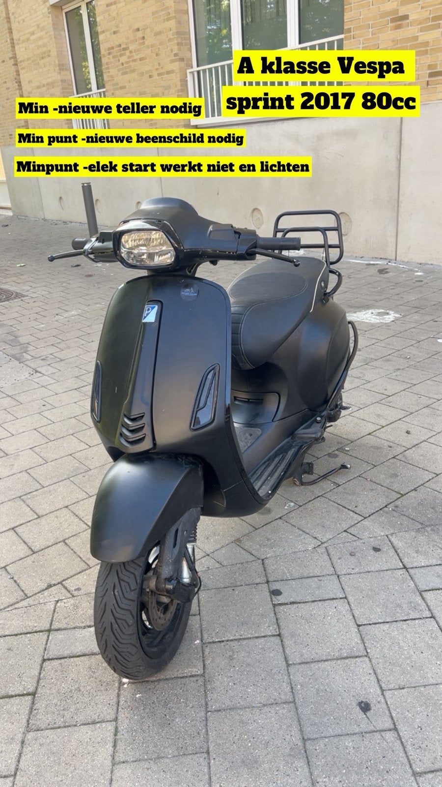 Vespa sprint 80cc, Ophalen, Gebruikt, Klasse A (25 km/u), Vespa S
