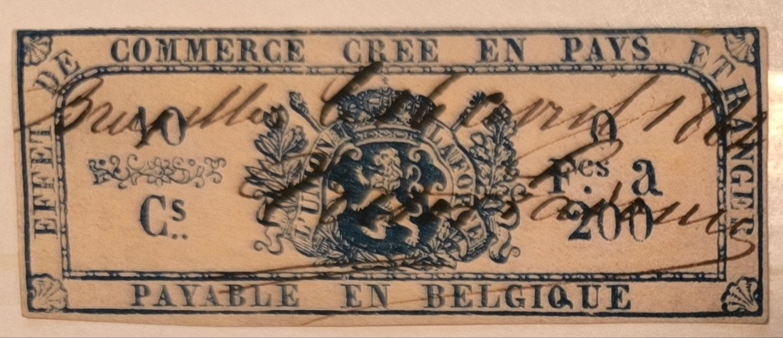 Timbre fiscal belge 1881, Envoi