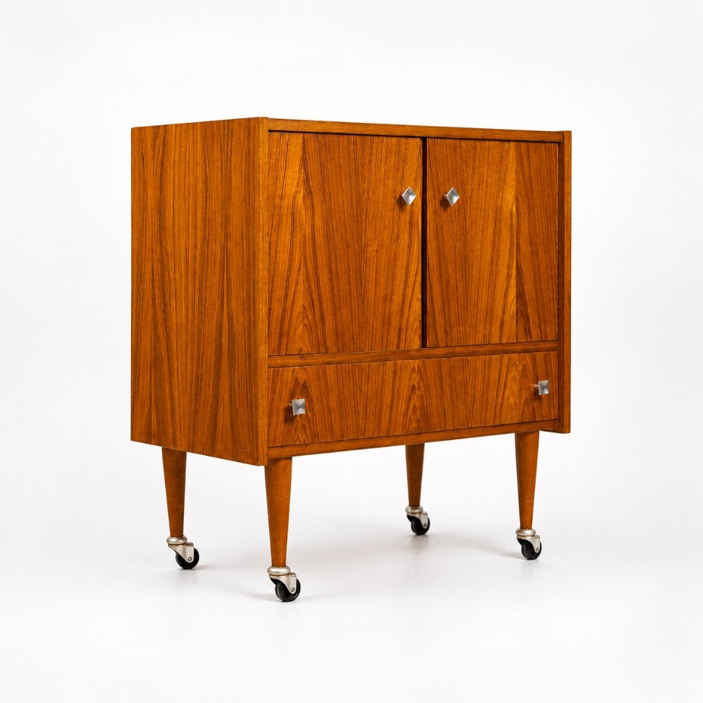 Prachtige vintage bijzet / drankenkast, Huis en Inrichting, Ophalen, Gebruikt, Teakhout, Vintage