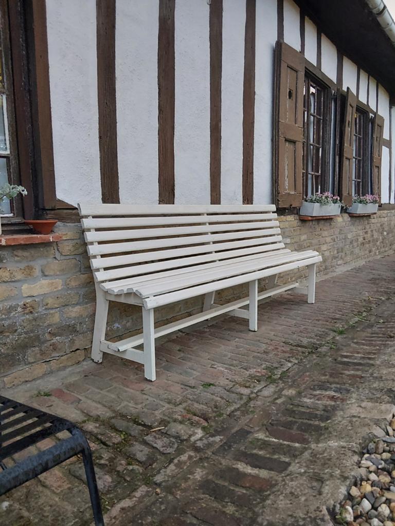 Prachtige antieke Franse houten tuinbank., Tuin en Terras, Tuinbanken, Ophalen