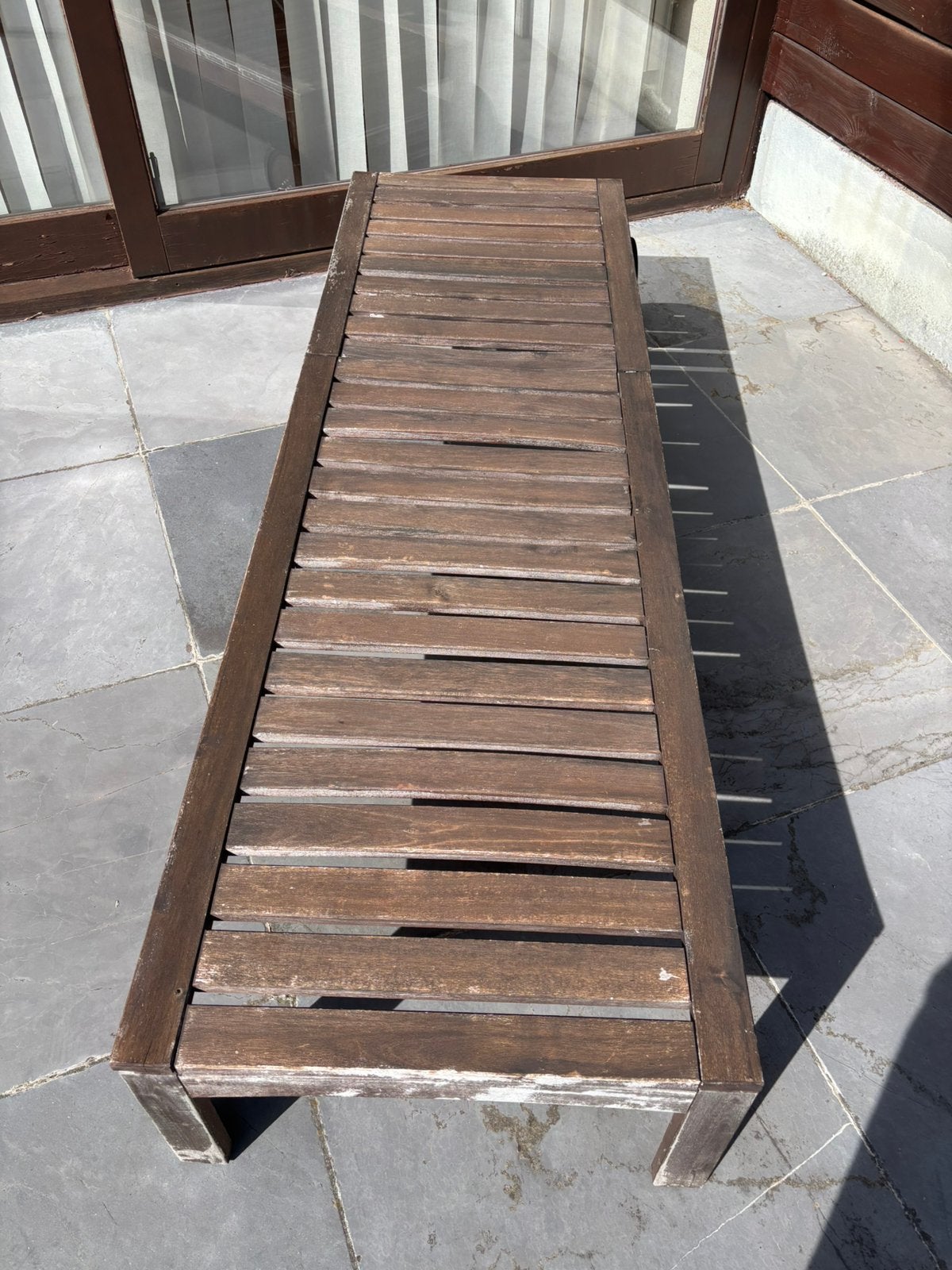 Chaise longue en teck, Enlèvement, Utilisé, Bois de teck, Réglable