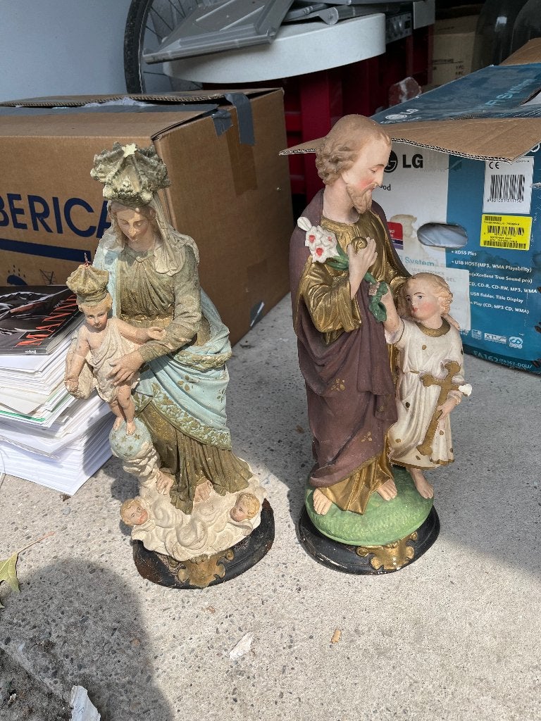 Heiligenbeelden set van 2, Ophalen, Op sokkel, Beeld, Religie