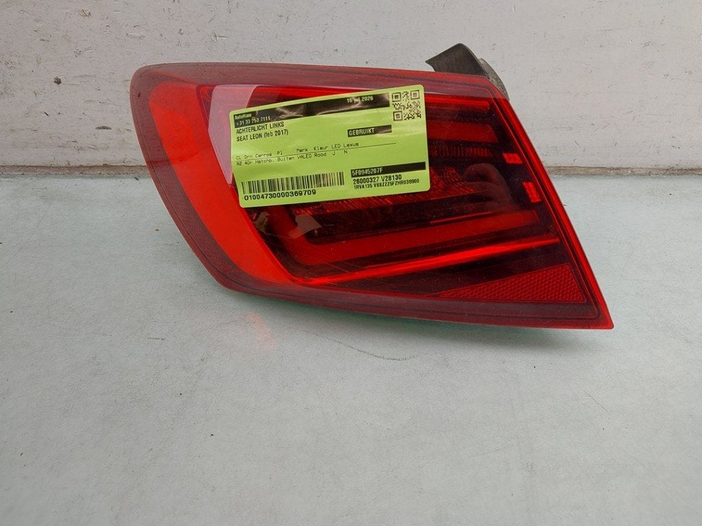 ACHTERLICHT LINKS Seat Leon (5FB) (|5F0945207F|), Gebruikt, Valeo, 100, rue de Courcelles
75017  Paris, FR, Seat