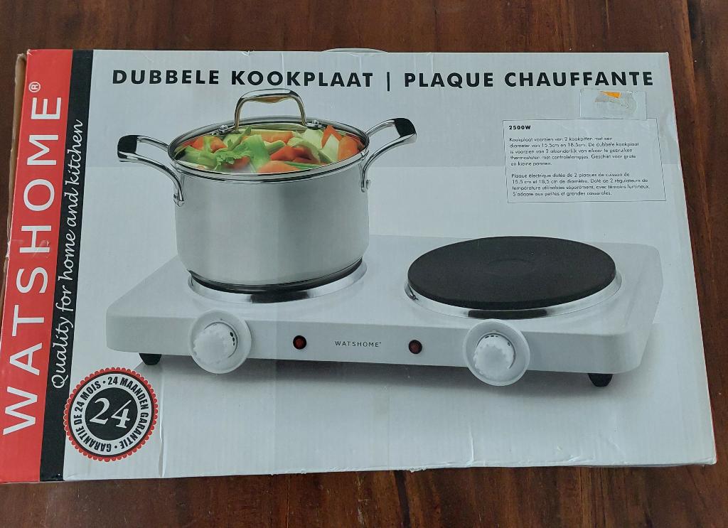 Electrische kookplaat 2pits 2500W, Elektronische apparatuur, Ophalen, Zo goed als nieuw, Vrijstaand, Elektrisch