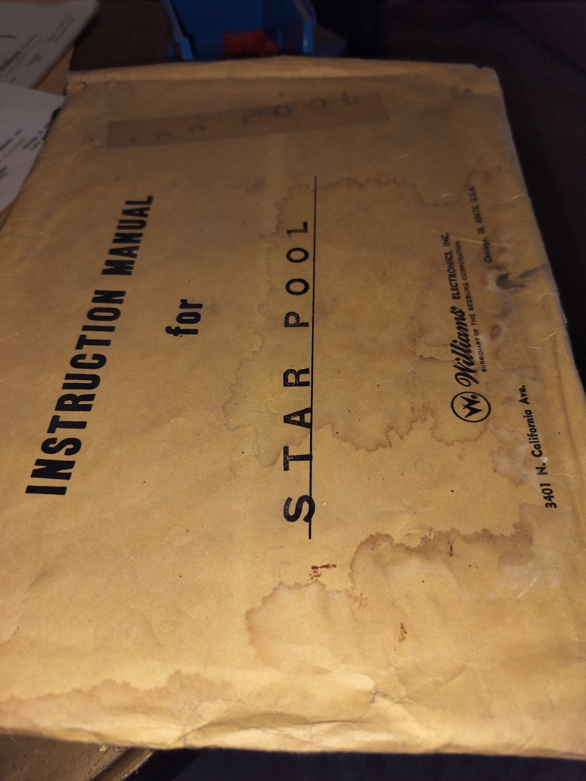 Service manual Williams flipperkast, Verzamelen, Ophalen, Gebruikt, Mechanisch, Williams