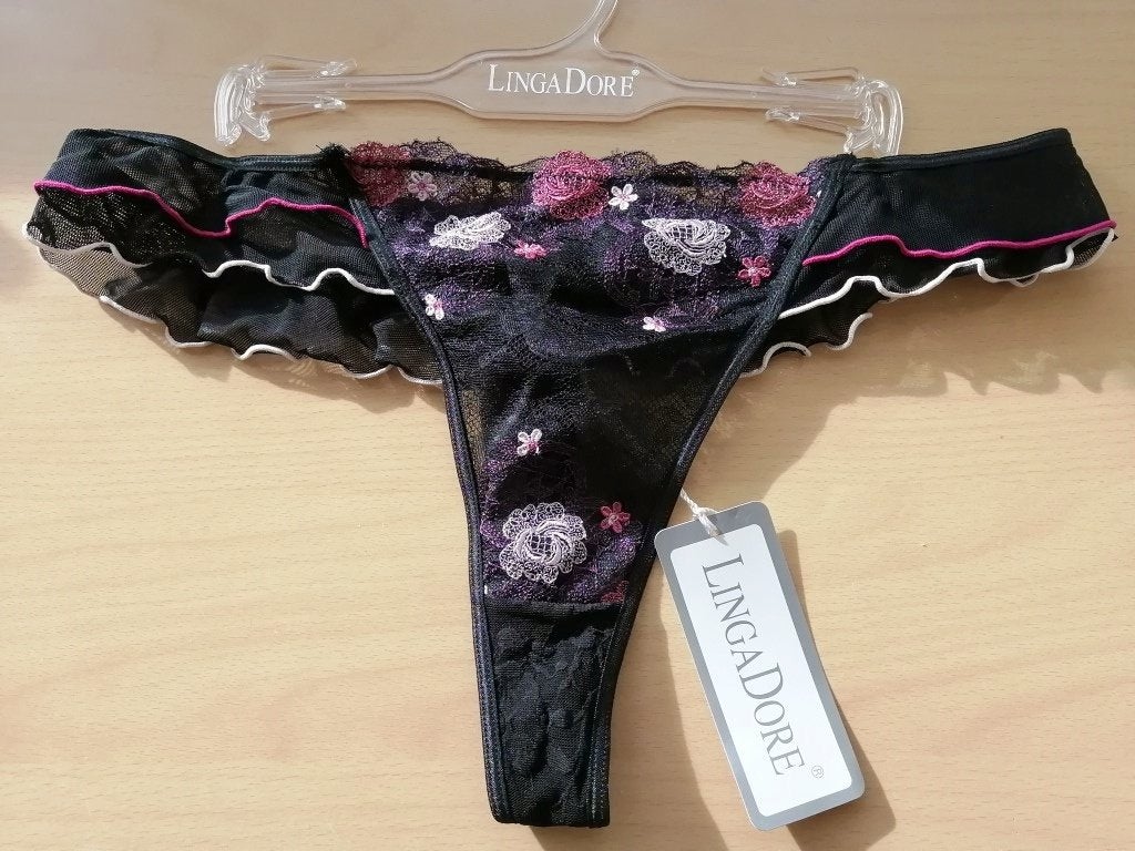 Frivole Zwarte Doorzichtige String van LingaDore - L en XL, Kleding | Dames, Lingadore, Ophalen of Verzenden, Zwart, String