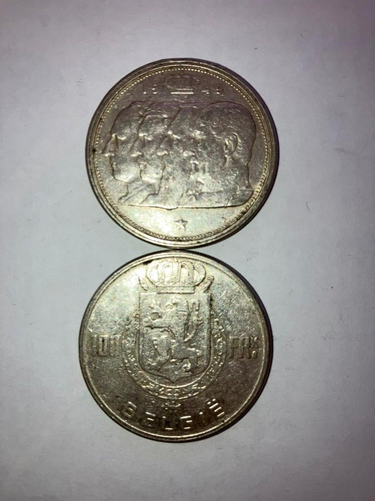 lot zilveren 100fr munten, Postzegels en Munten, Munten | België, Ophalen, Zilver, Losse munt, Zilver